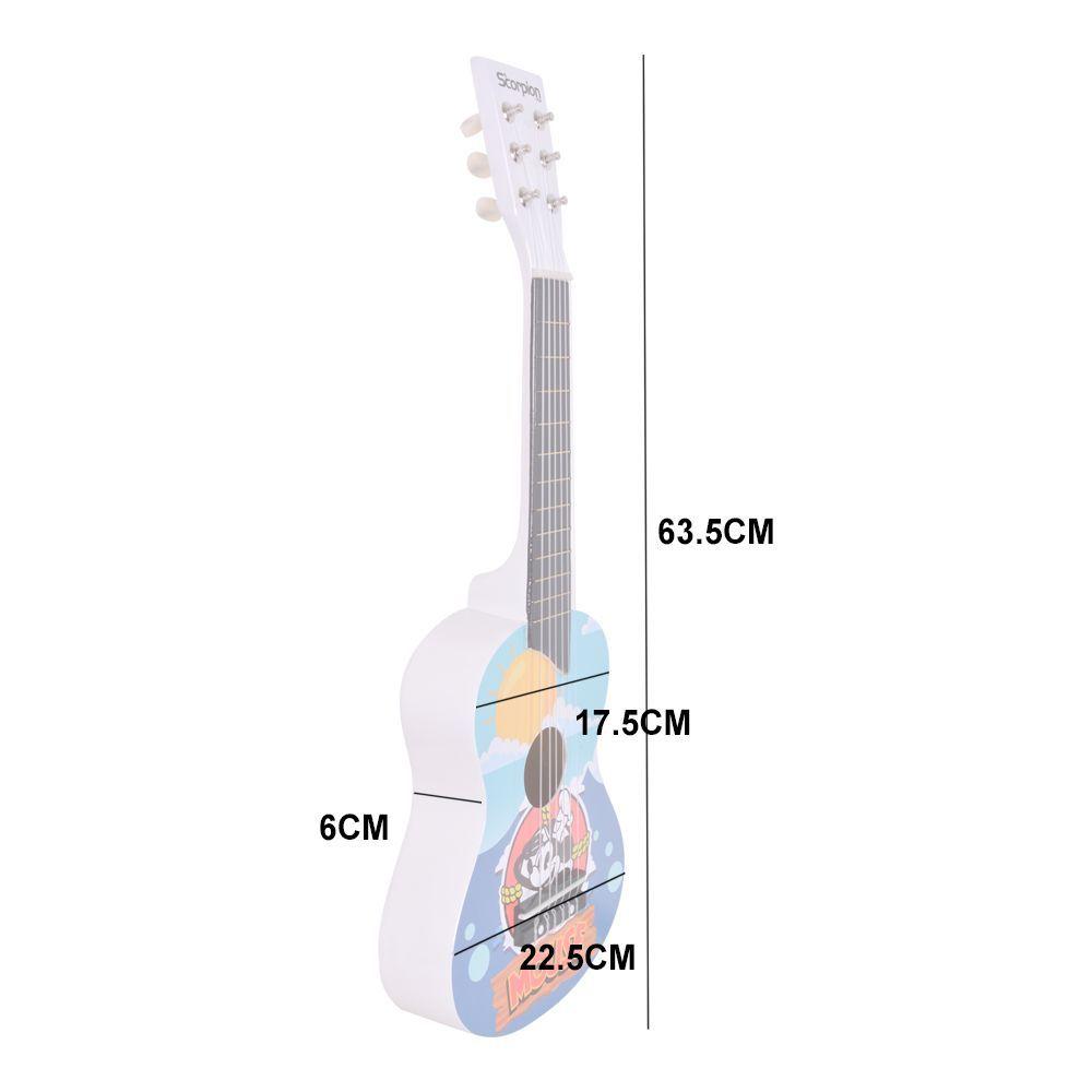 GUITARRA NIÑO 25 PULGADAS MOD.SALVAVIDAS COLOR BLANCO SCORPION-2