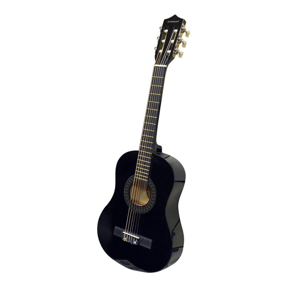 GUITARRA CLASICA 31 NEGRA ML 102 BK CON FUNDA ACAPULCO-1