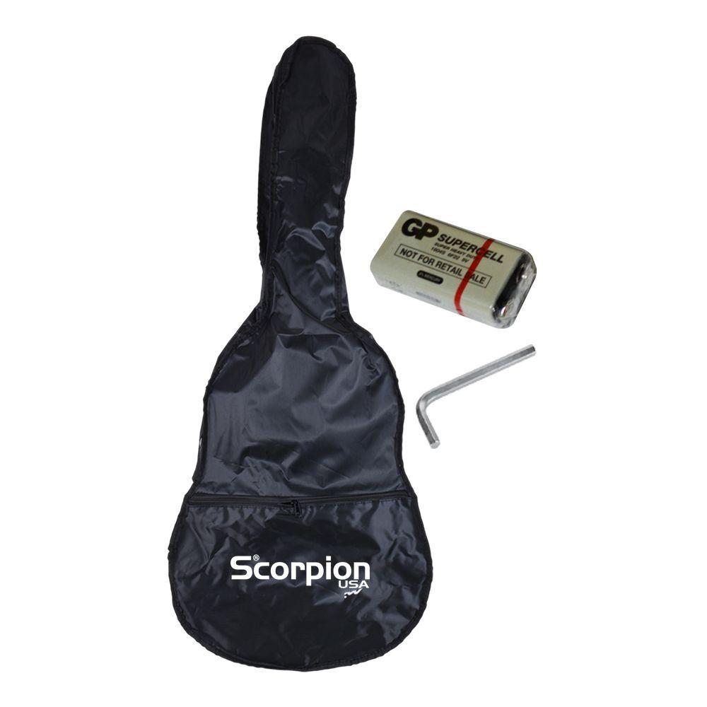 GUITARRA ELECTROACUSTICA NEGRA CUERDAS DE NYLON SC 551BCEQ BK SCORPION-3