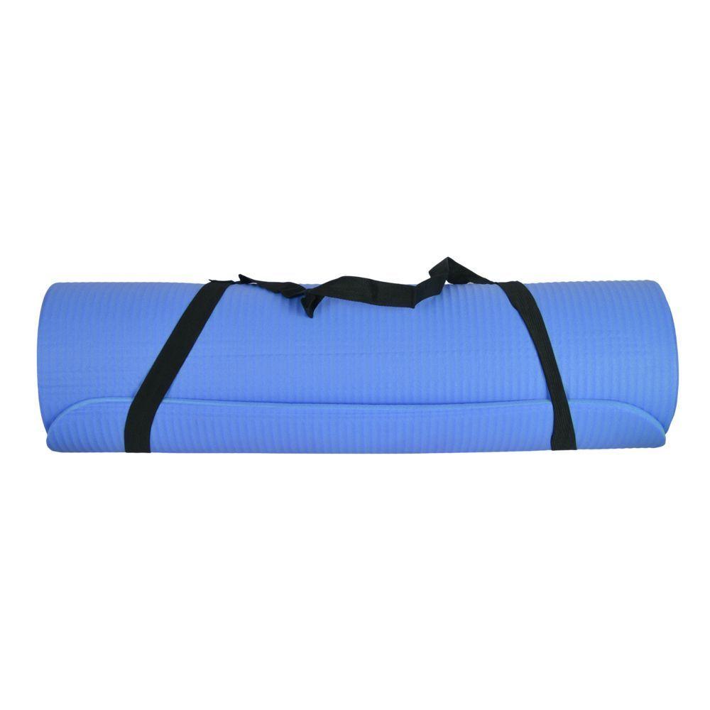 MAT YOGA 10MM CON CORREA 183CM X61CM AZUL BEST HEALTH-2