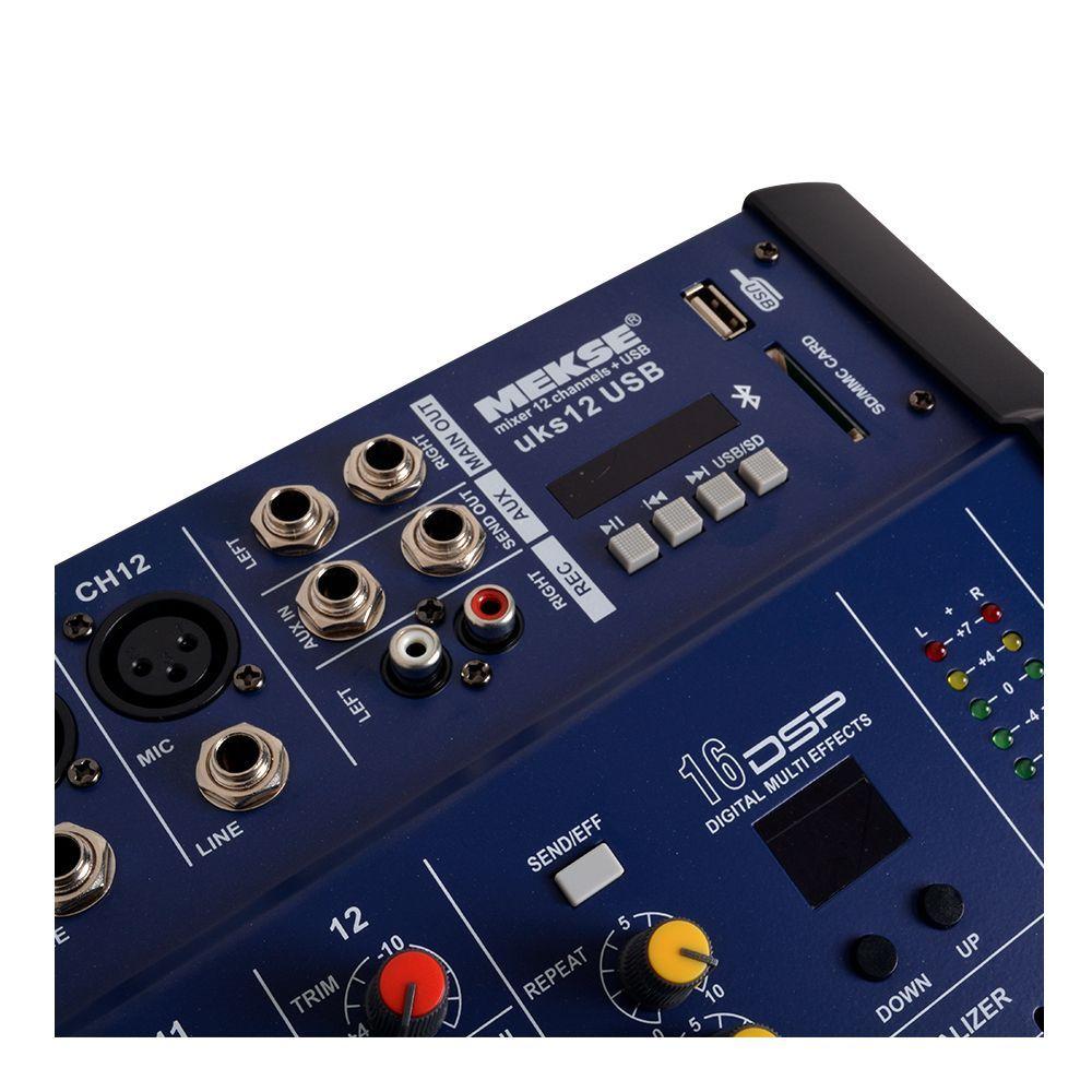 CONSOLA POWER MIXER 12CH BLUETOOH+ USB UKS-12USB MEKSE-3