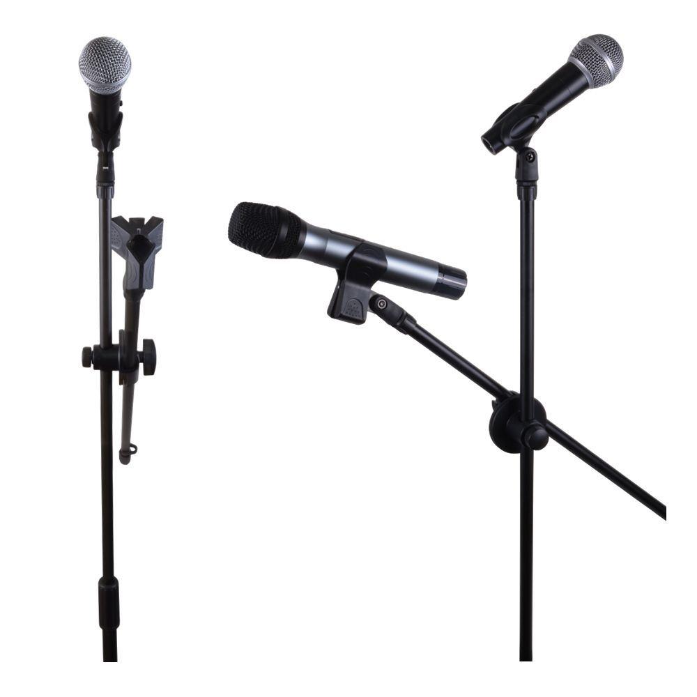 PEDESTAL CON BOOM CON 2 PORTA MICROFONOS AKC-2