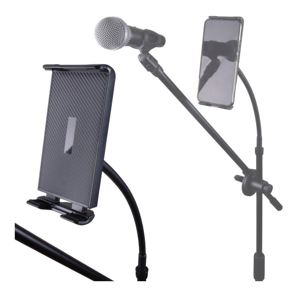 PEDESTAL DE MICROFONO CON SOPORTE PARA TABLET TELEFONO RMX MT 37-2