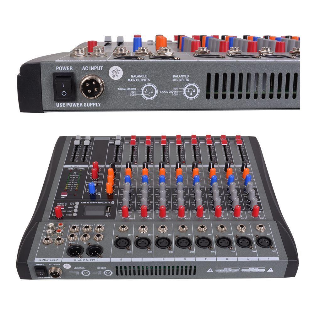 KIT DE AMPLIFICACION MIXER 8 CANALES + 2 CAJAS ACTIVAS GEMINI GE-158-2