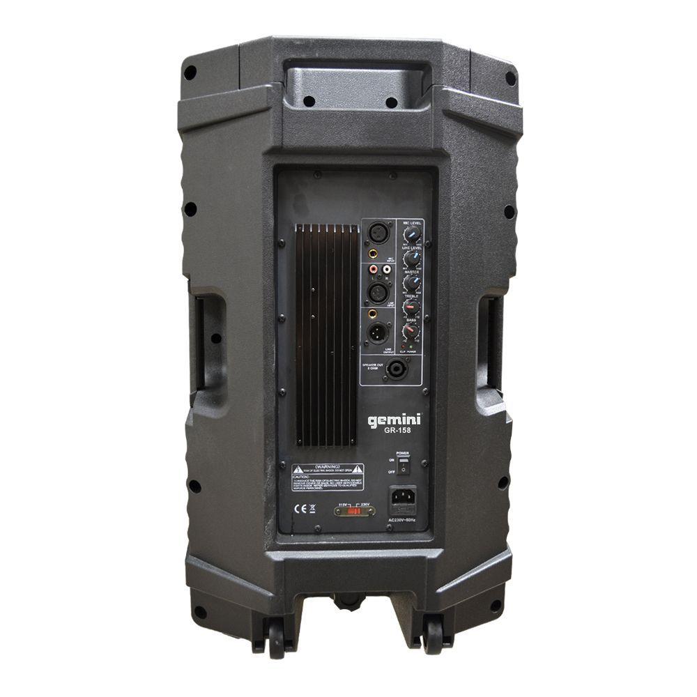 KIT DE AMPLIFICACION MIXER 8 CANALES + 2 CAJAS ACTIVAS GEMINI GE-158-4