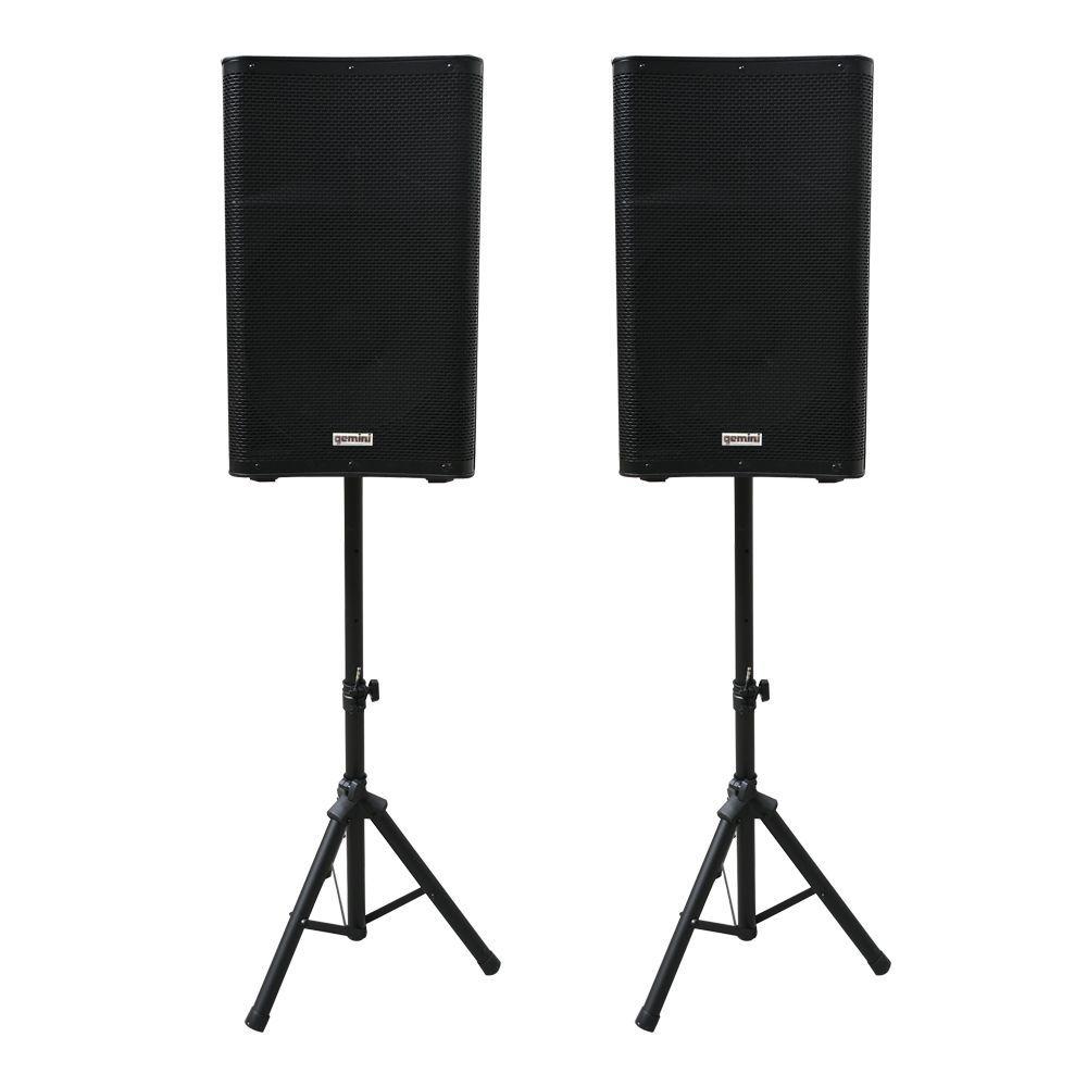 KIT DE AMPLIFICACION MIXER 8 CANALES + 2 CAJAS ACTIVAS GEMINI GE-158-7