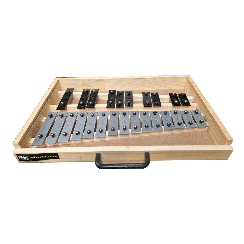 METALOFONO 25 NOTAS BLACK/SILVER CAJA MADERA RMX-1