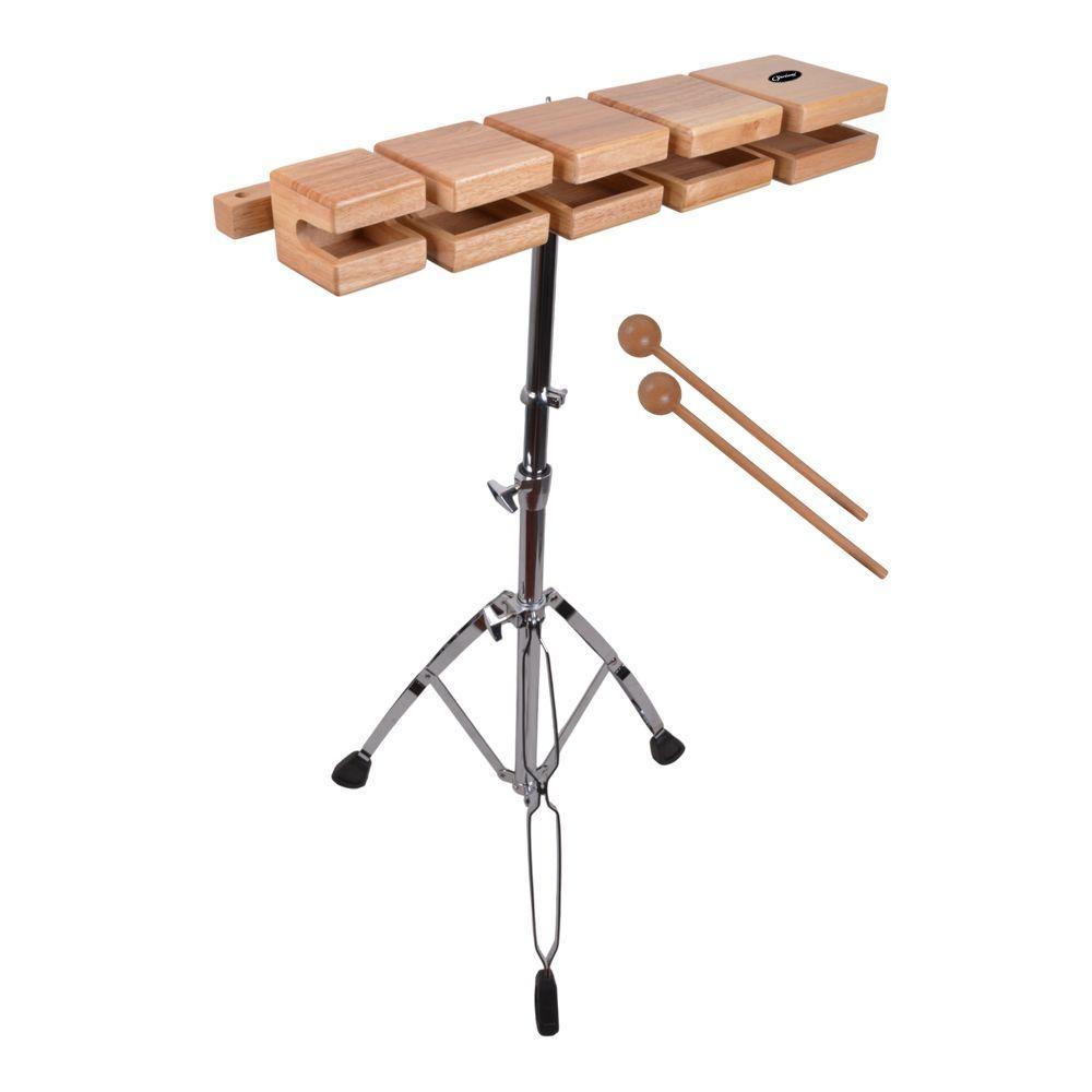 SET DE BLOCKS DE MADERA PENTATONIC CON ATRIL CIPRIANI WB-500W-0