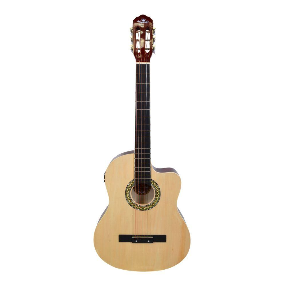 GUITARRA ELECTROACUSTICA 39 CDAS METALICAS CUTAWAY NATURAL LA ESPAÑOLA-0