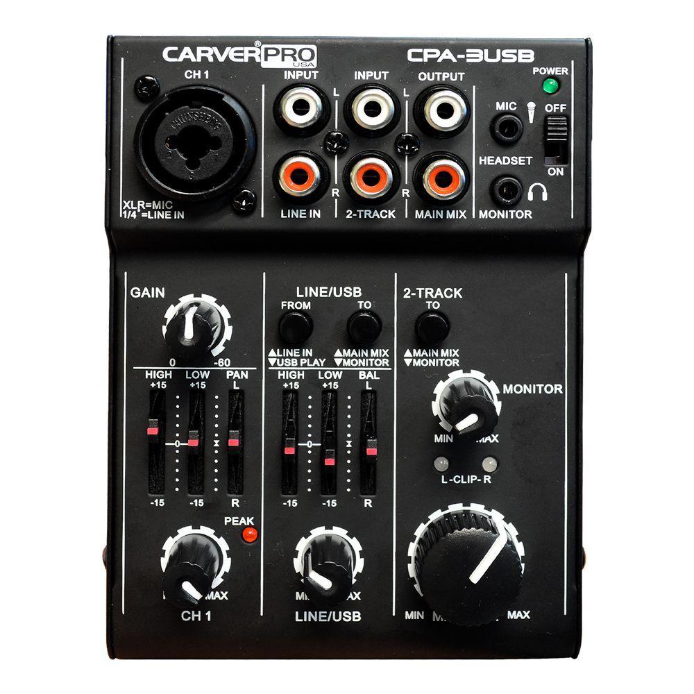 MINI MIXER USB 5 VOLTS 3 CANALES CPA 3USB CARVERPRO-0