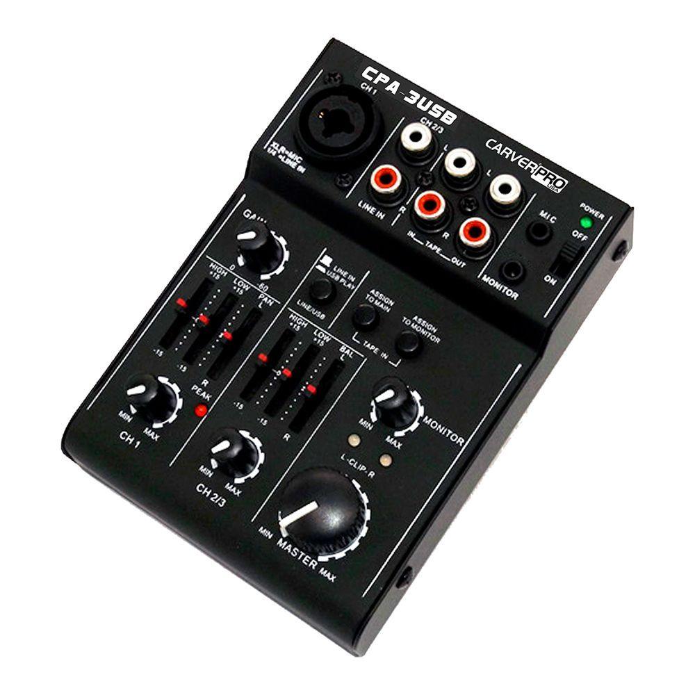 MINI MIXER USB 5 VOLTS 3 CANALES CPA 3USB CARVERPRO-1