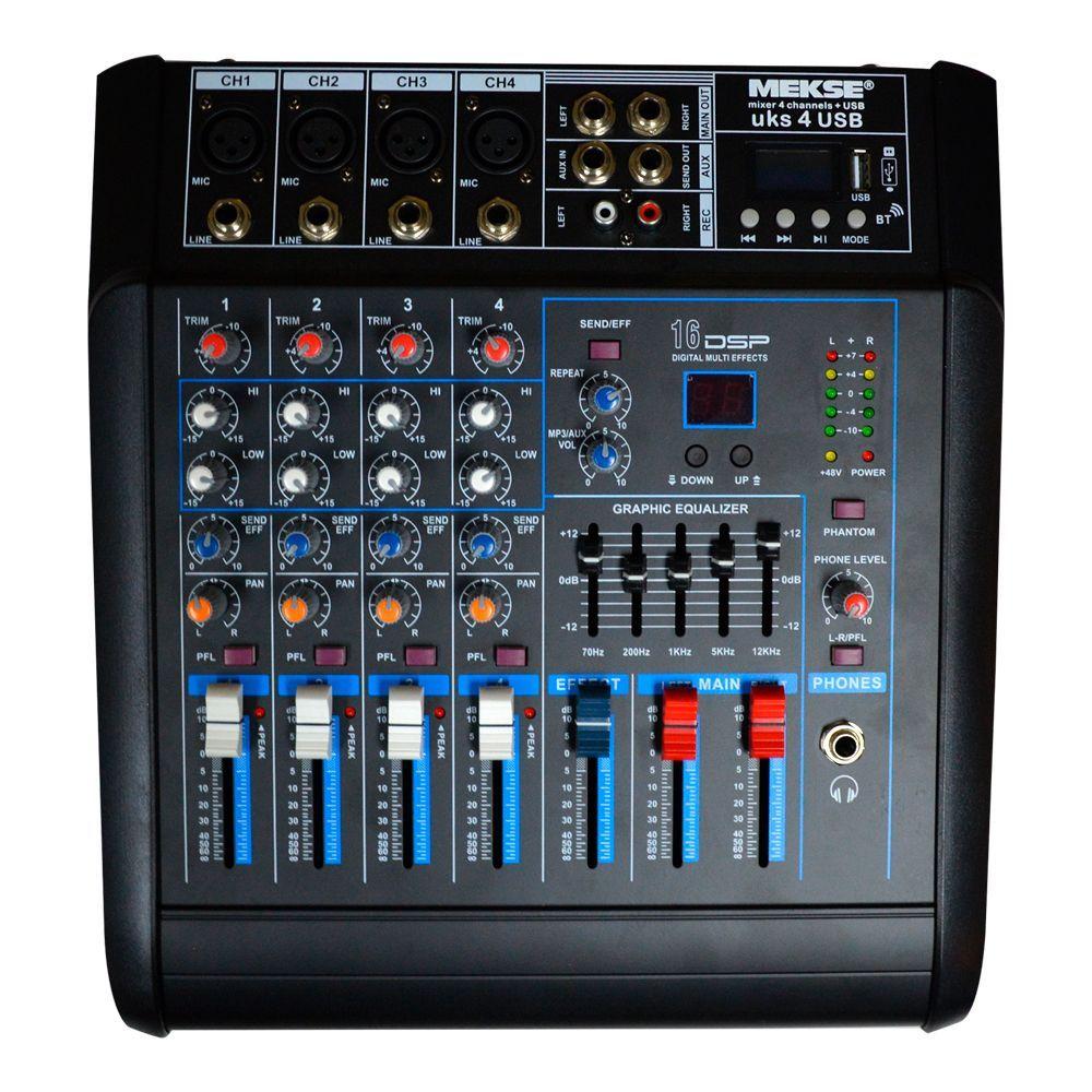 CONSOLA POWER MIXER 4CH BLUETOOTH UKS-4USB MEKSE-0