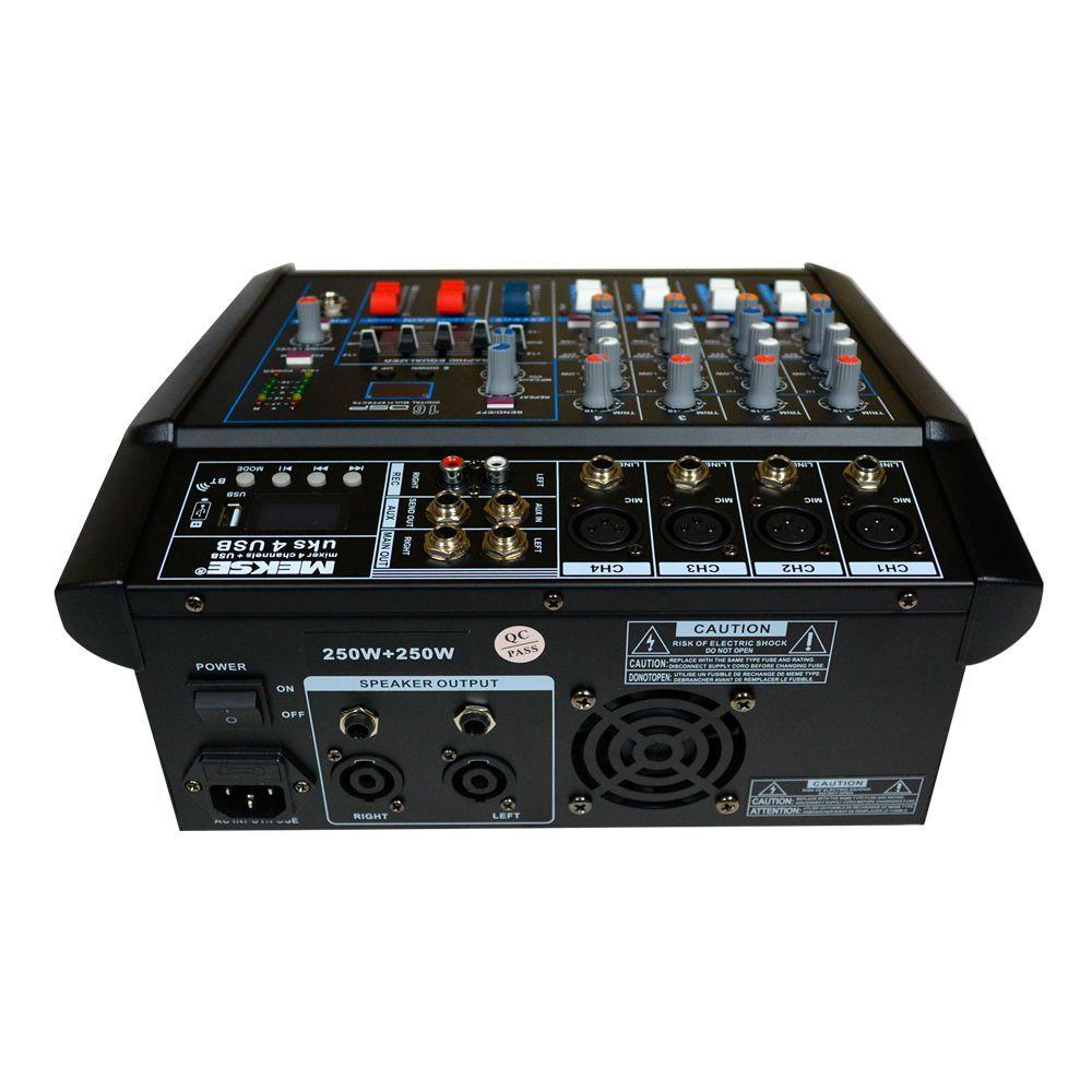 CONSOLA POWER MIXER 4CH BLUETOOTH UKS-4USB MEKSE-2