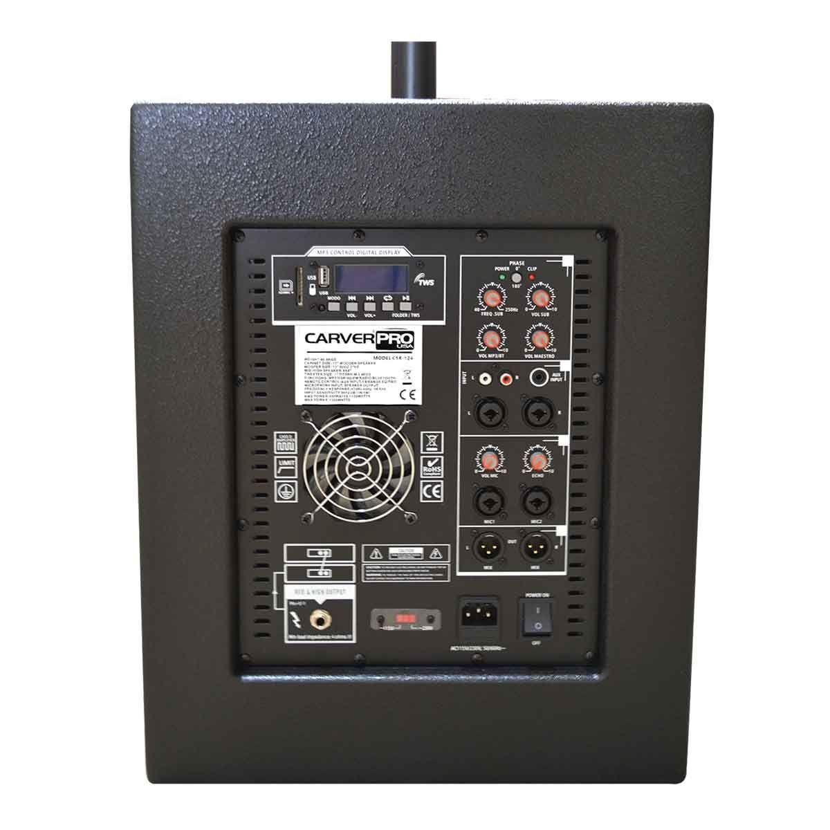 SISTEMA ARRAY SUB12 4 SATS 550W RMS 1500W MAX CARVERPRO CSR 124-2