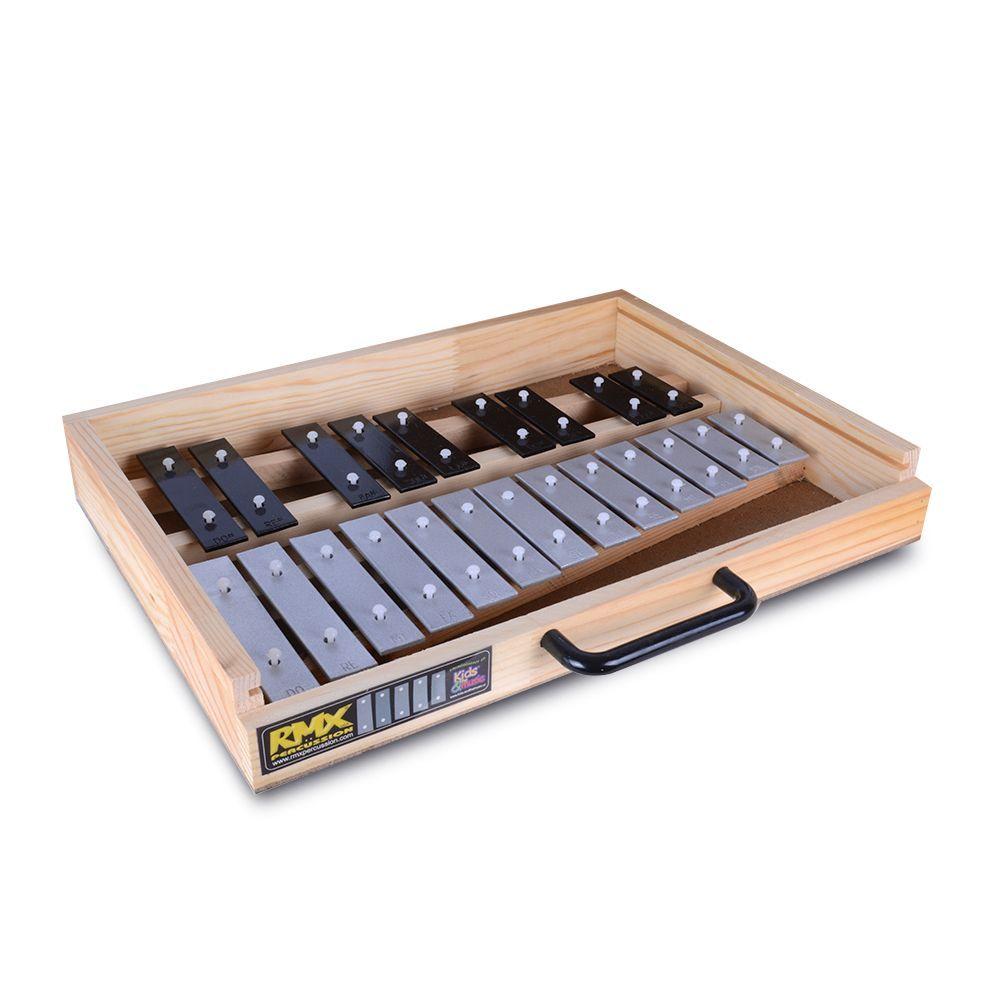 METALOFONO 22NOTAS CROMADA CON CAJA DE MADERA RMX-2