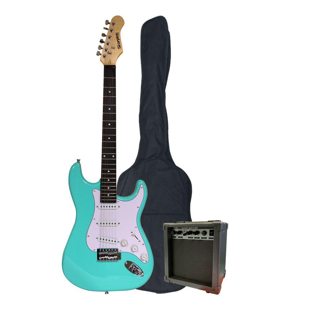 PACK GUITARRA ELECTRICA TURQUESA SCORPION PAC-6-0