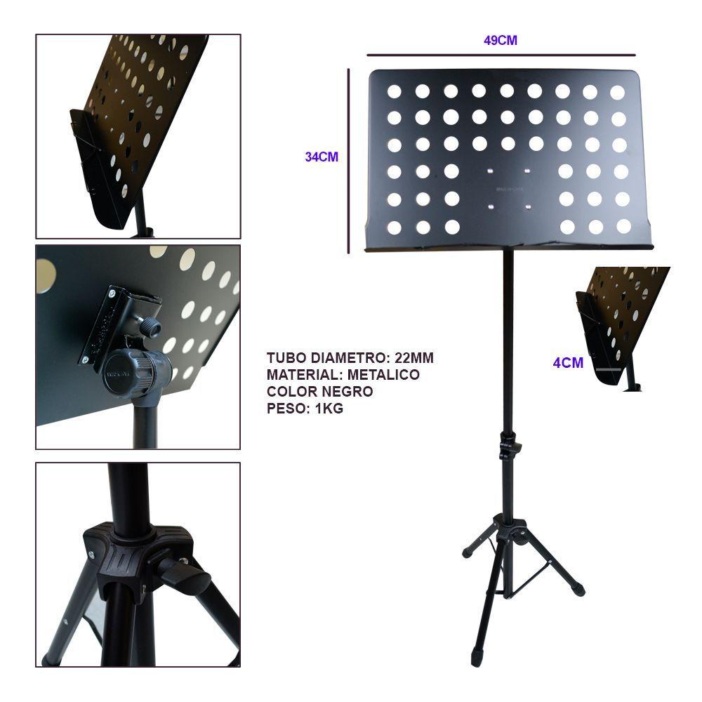 ATRIL PARTITURA NEGRO MOD HOW 10 BK HONDO-2