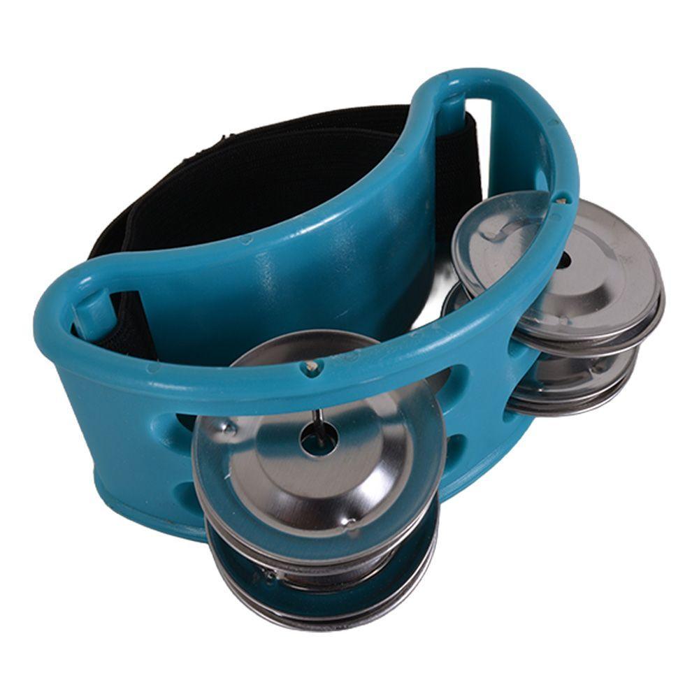 PANDERO PIE 4 SONAJAS ELASTICADO AZUL TR 12 RMX-0