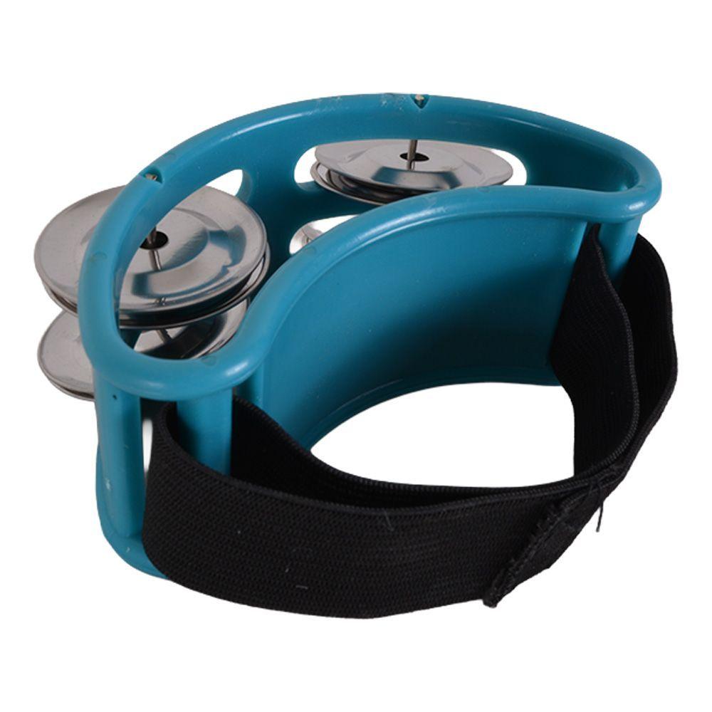 PANDERO PIE 4 SONAJAS ELASTICADO AZUL TR 12 RMX-1