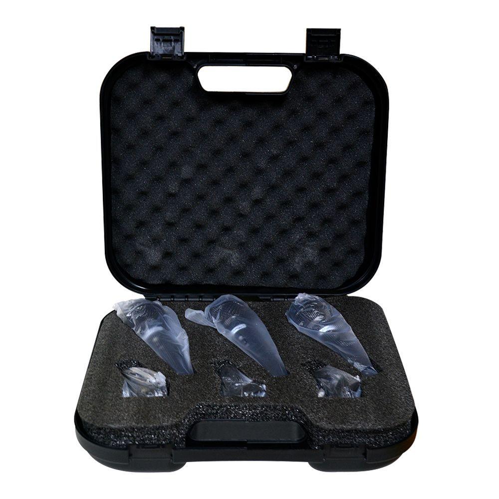 SET DE 3 MIROFONOS + 3 PORTA MICROFONOS CARVERPRO CH33-3BK-4