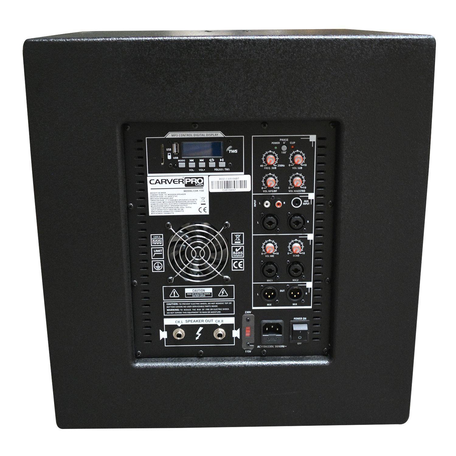 PARLANTE ARRAY SUB15+8 700W RMS 2000W MAX CARVERPRO CSR-158-3