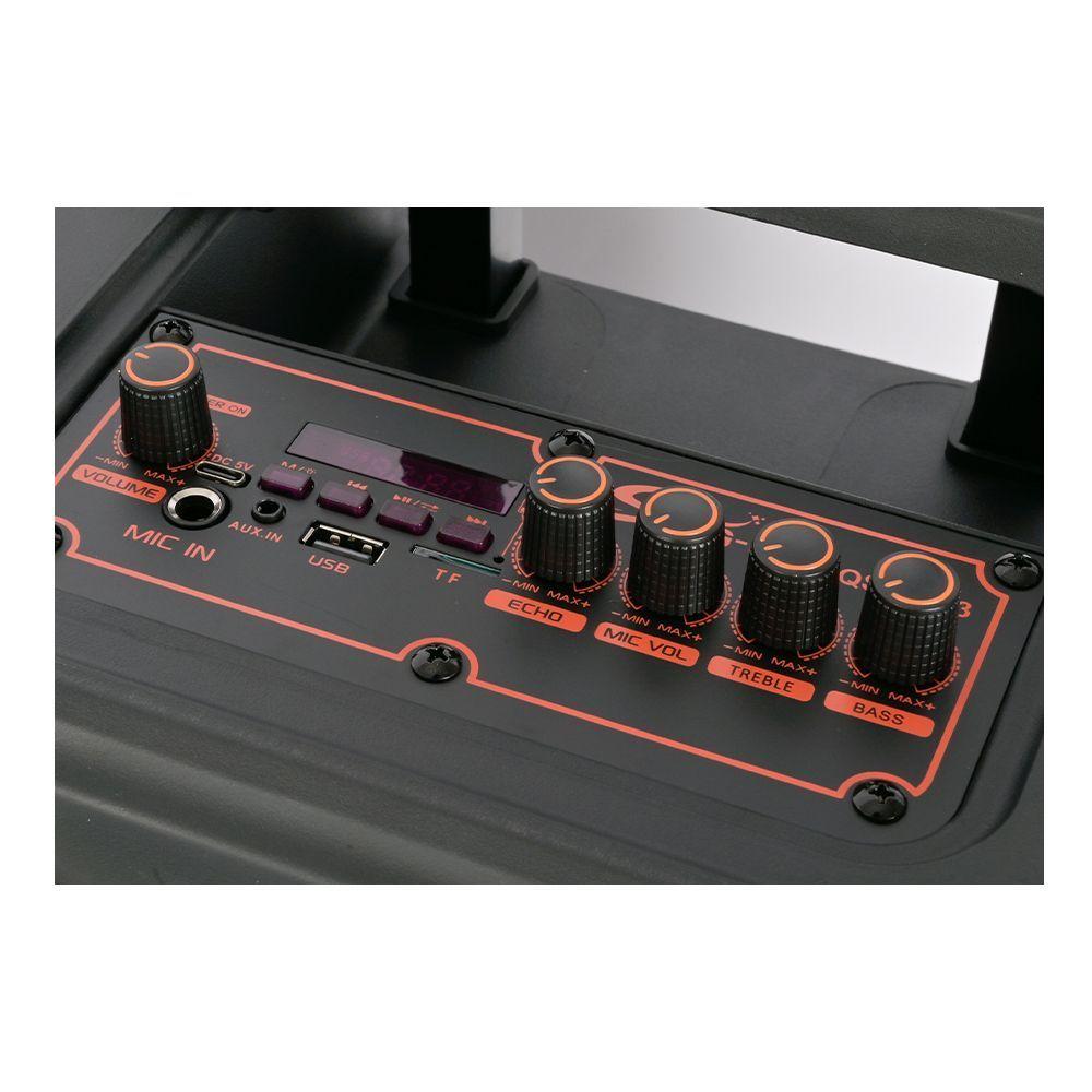 PARLANTE PORTATIL 12 BT MP3 FM LED 2 MIC BEST SING E SP 1230-3