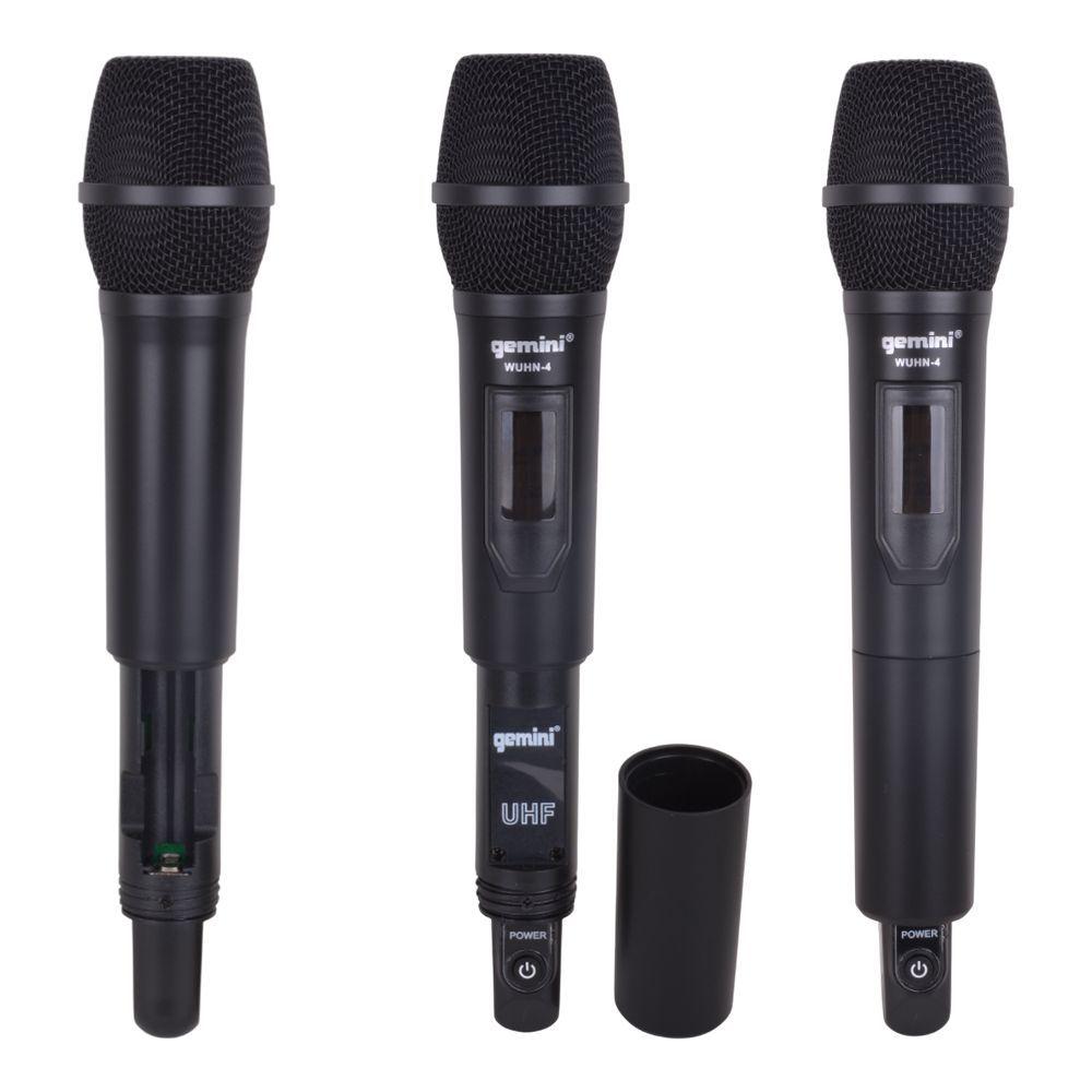 SET 4 MICR FONOS INALAMBRICOS UHF DE MANO GEMINI WUHN 4-3