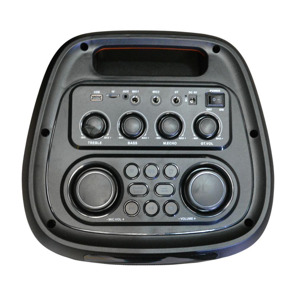 PARLANTE PORTATIL 2X8 25W LEDS MIC BT SING E ZQS8280-5