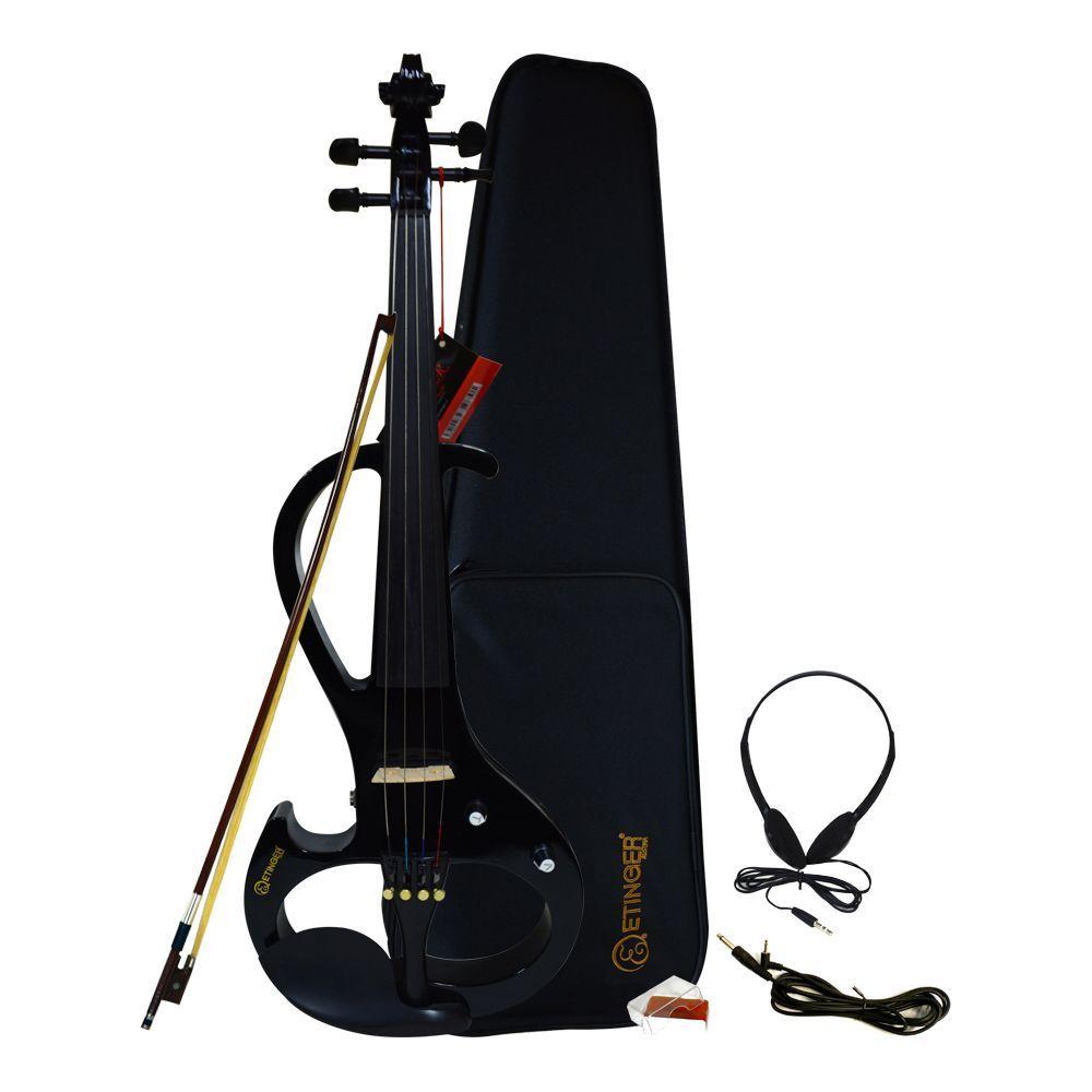 VIOLIN ELECTRICO NEGRO CON ESTUCHE MOD.THREE ETINGER-0
