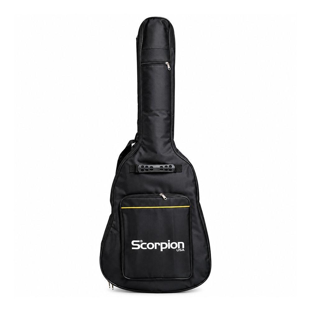GUITARRA ELECTROACUSTICA NEGRA CUERDAS METALICAS SCG 521EQ BK SCORPION-3