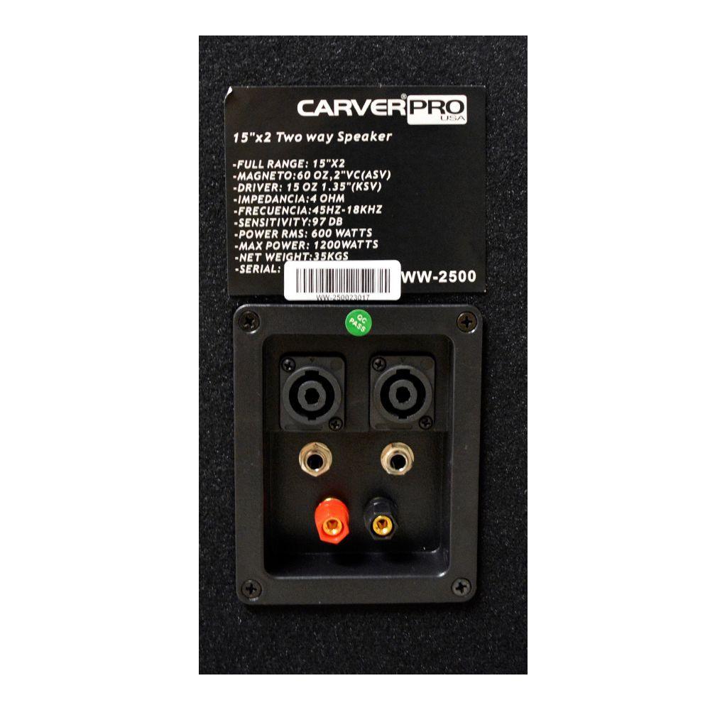 CAJA ACUSTICA PARLANTE 2 VIAS 2 X 15 WW 2500 CARVERPRO-2