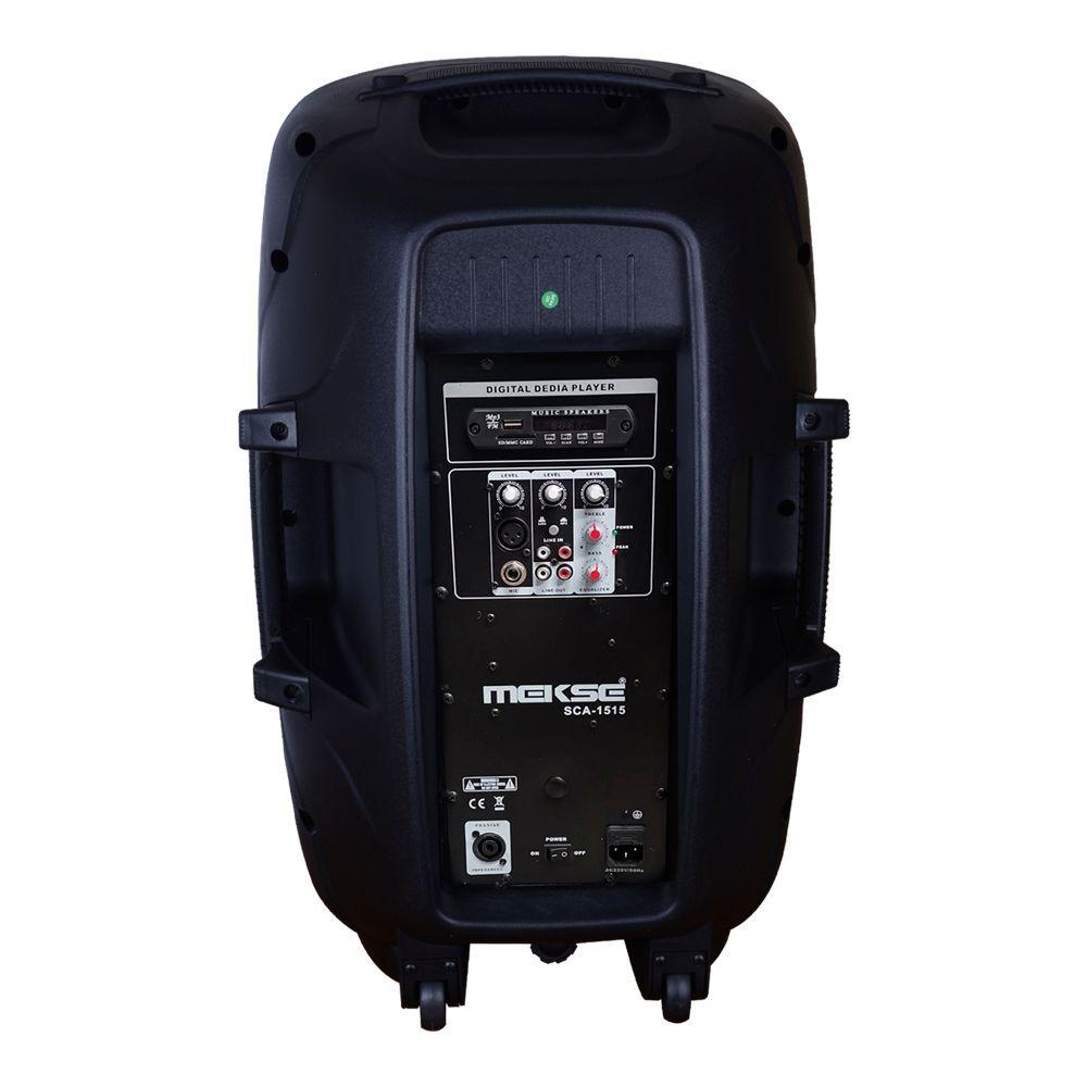CAJA ACUSTICA ACTIVA 15" 300W 2 IN/ BT USB RADIO MP3 SCA-1515 MEKSE-2
