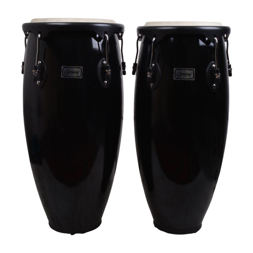SET CONGAS 10 + 11 MADERA COLOR NEGRO CIPRIANI CNG-1110 BK-1