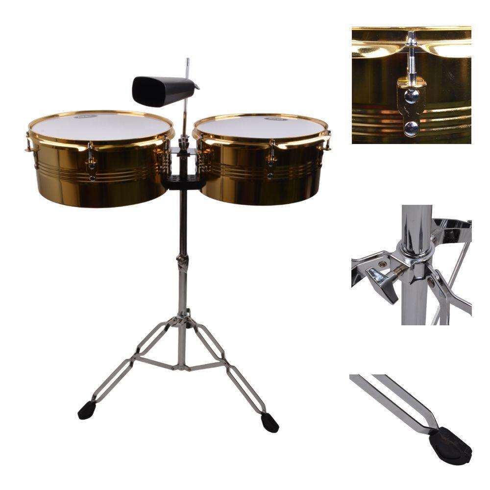 TIMBALETA 13 14 DORADA INCLUYE CENCERRO Y ATRIL XRD 1314GD RMX-2