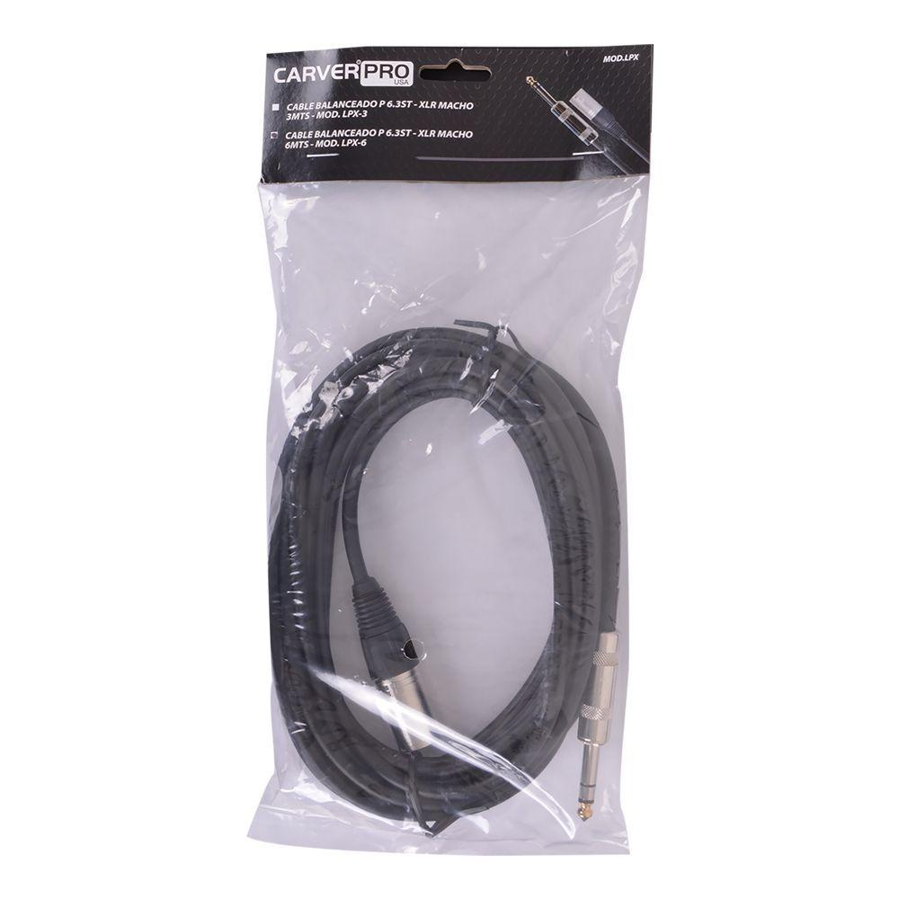 CABLE BALANCEADO PLUG 6 3 ST XLR MACHO 3MTS CARVERPRO LPX 3-2