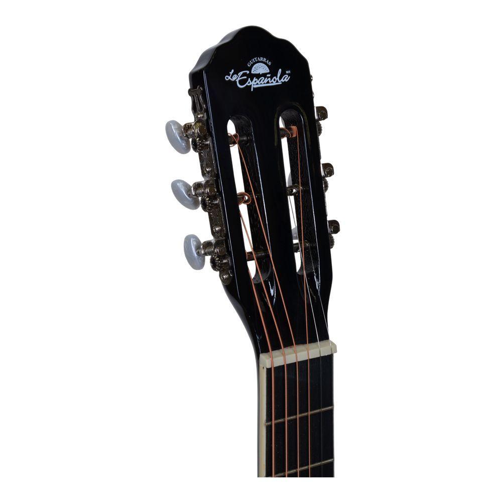 GUITARRA ELECTROACUSTICA 39 CDAS METALICAS CUTAWAY NEGRA LA ESPAÑOLA-2