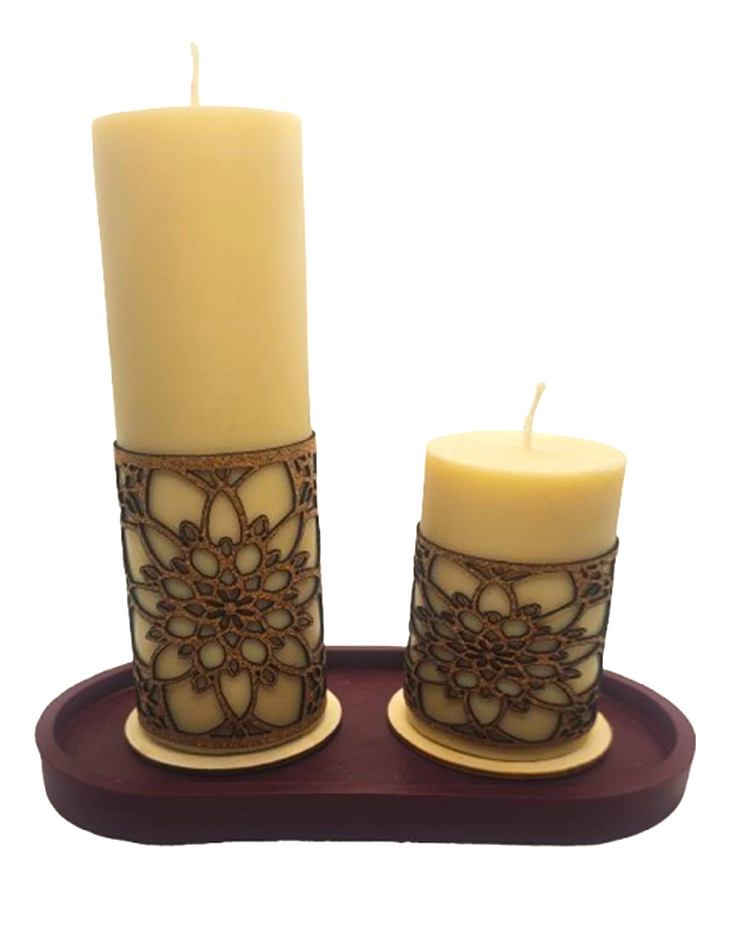 Set Velas Flor de Loto Aroma Coco Vainilla con Base Mix de ceras-1