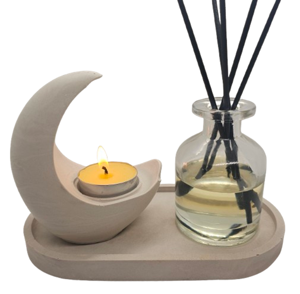 Set Difusor Lunar aceite aromatico Cafe-2