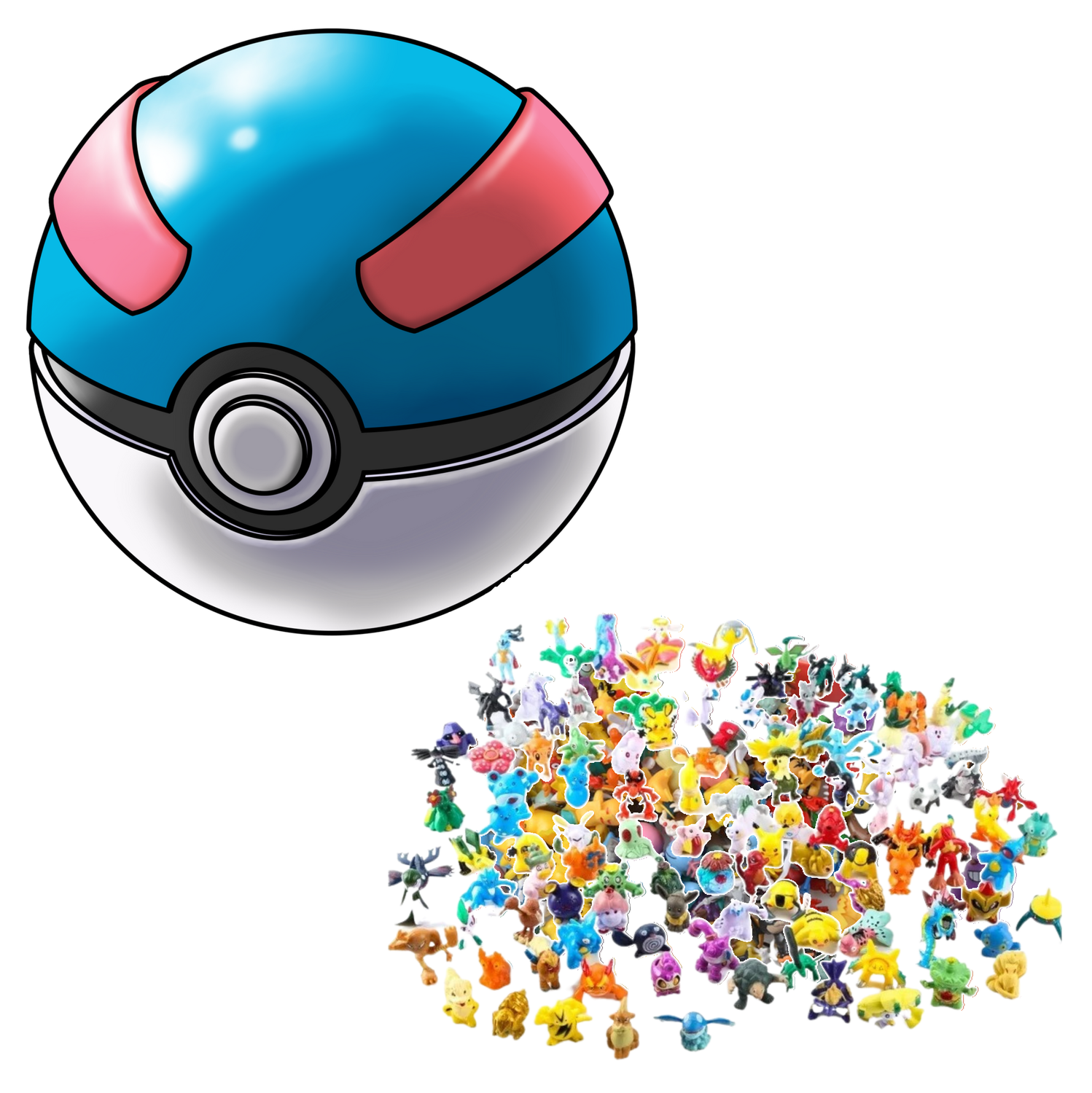 Pokebola con 24 figuras - Great Ball - Buena bola-0
