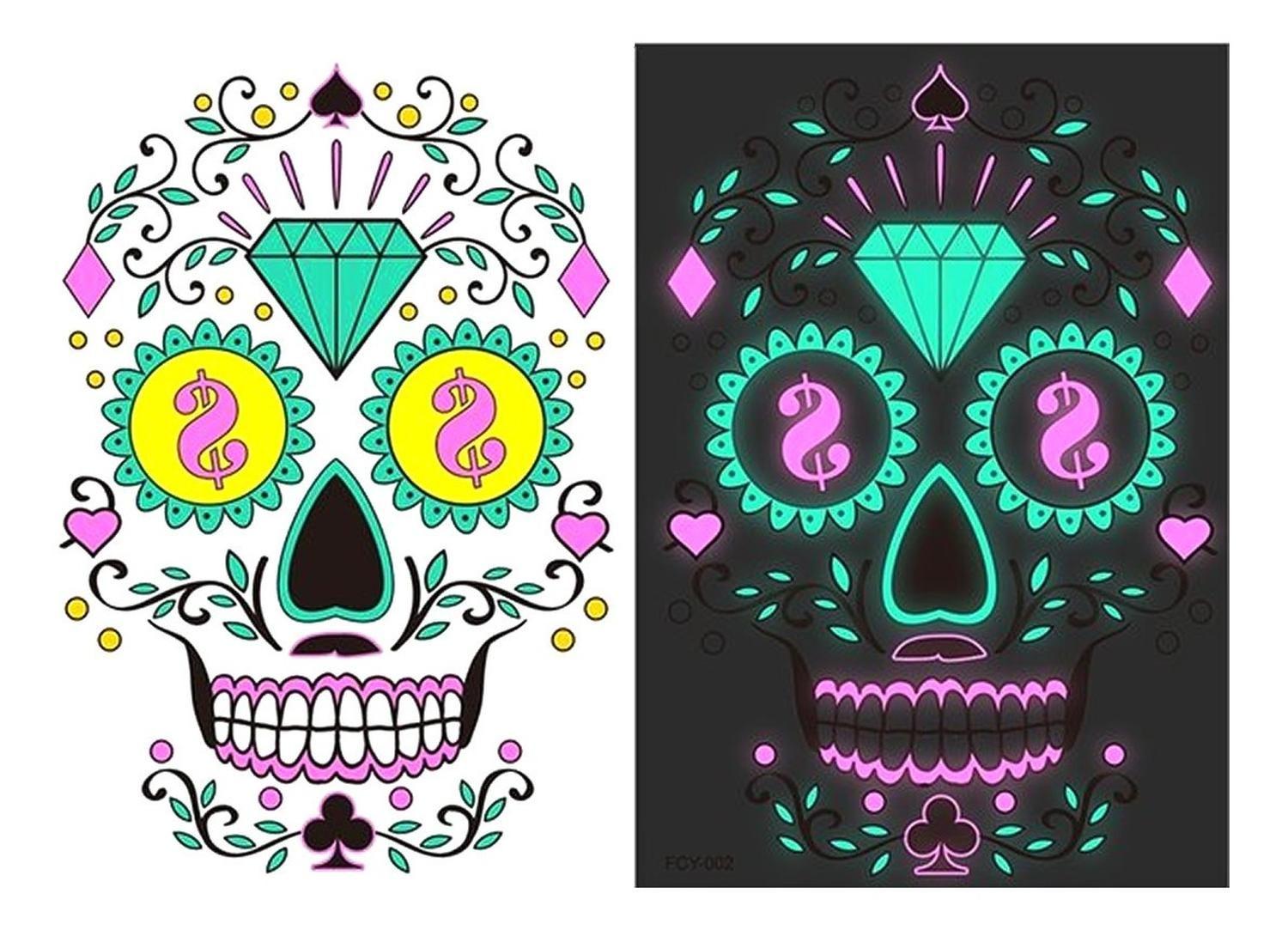 Tatoo - Catrina - Fluorecente - Diamante-dinero-1