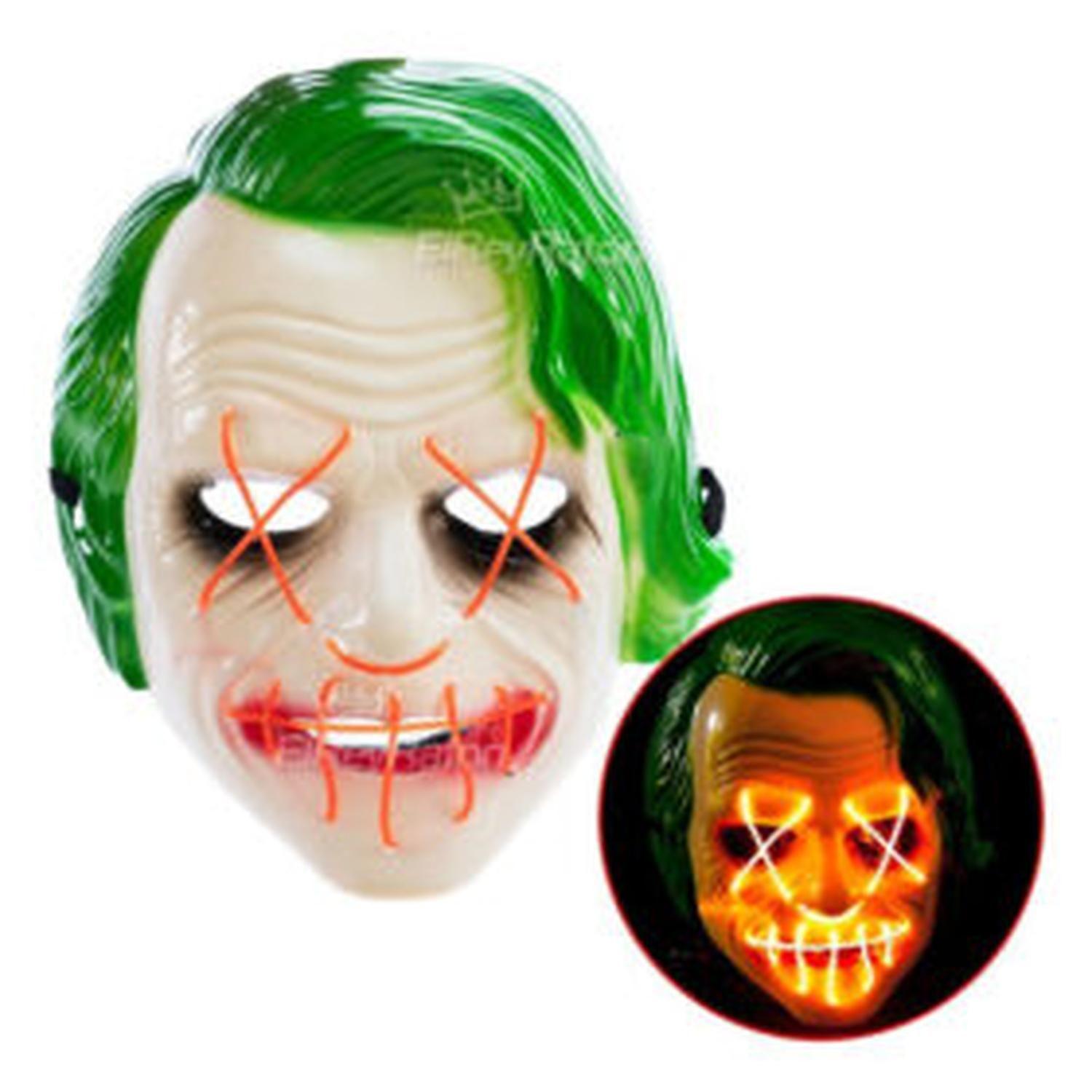 Mascara Halloween Joker Guasón - Luces Led Neón-4