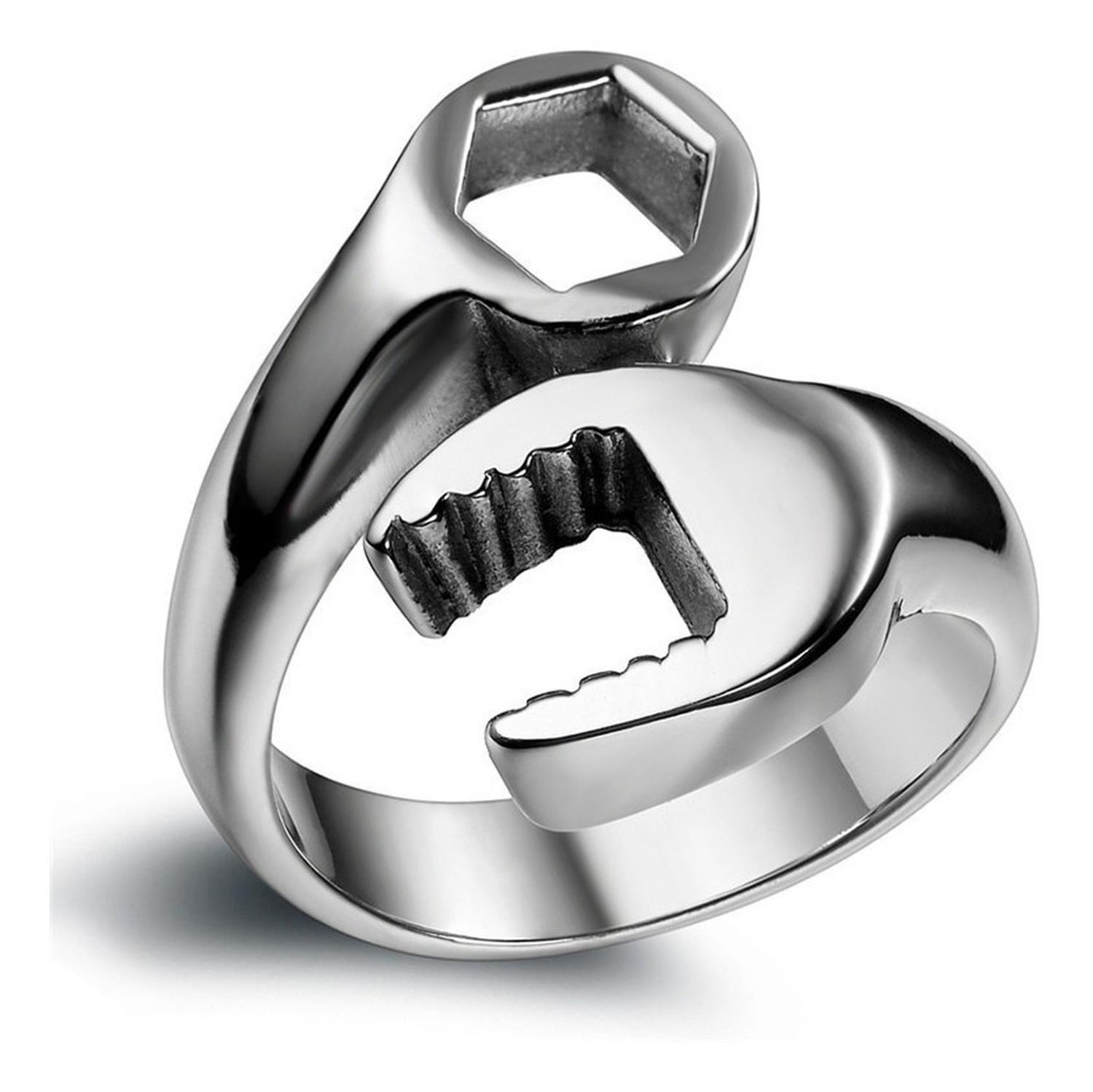 Anillo Con Forma De Llave Tuerca - Plateado-0