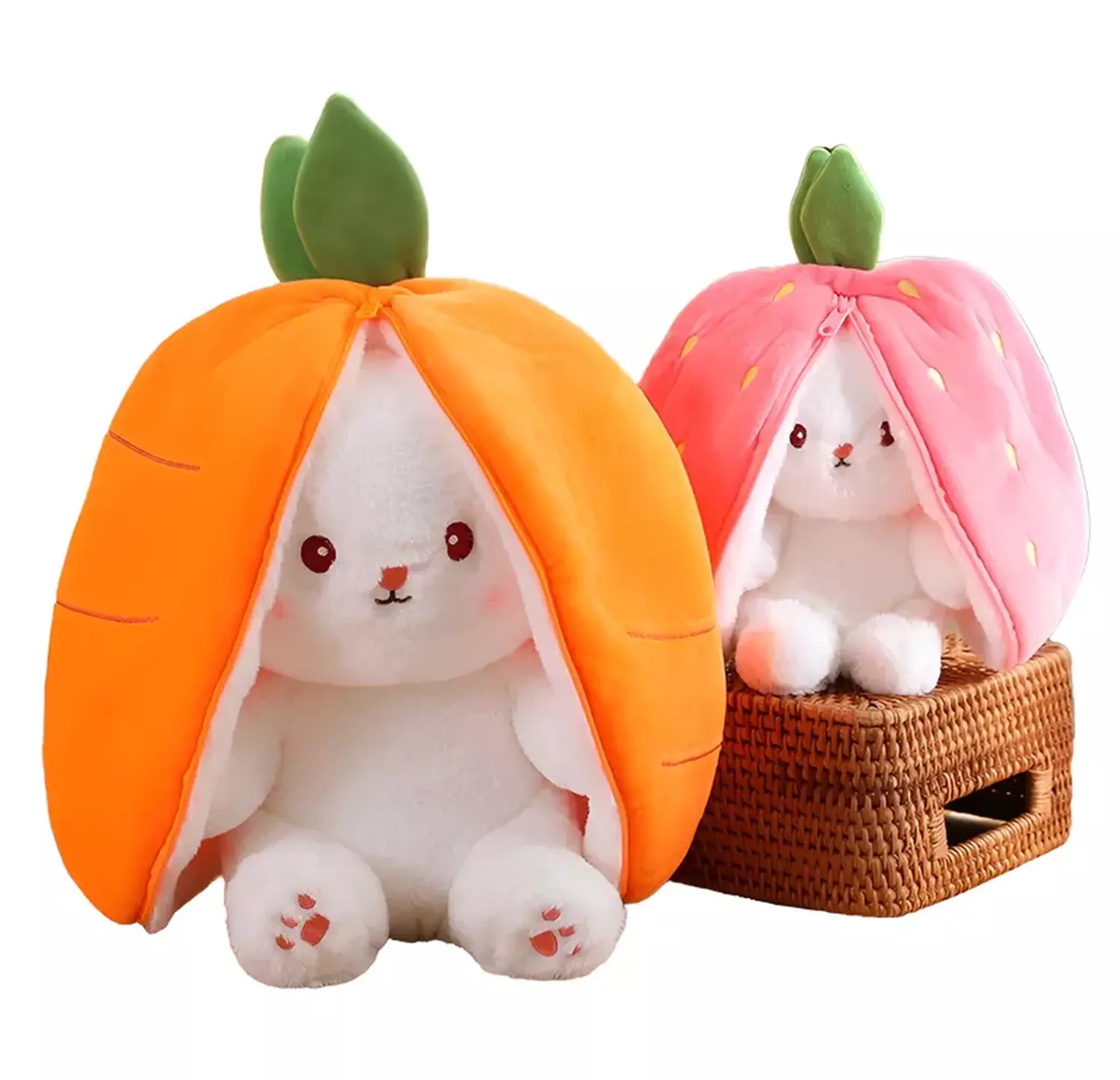 Conejo Peluche Trasnformable - Salmon - Zanahoria-3