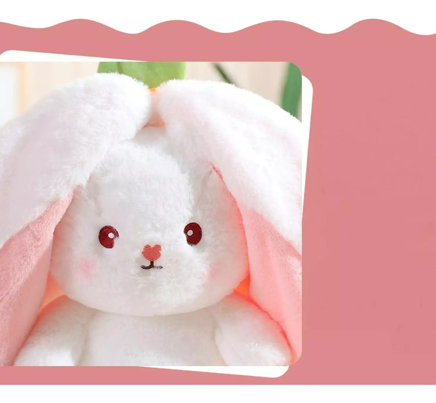 Conejo Peluche Trasnformable - Salmon - Zanahoria-7
