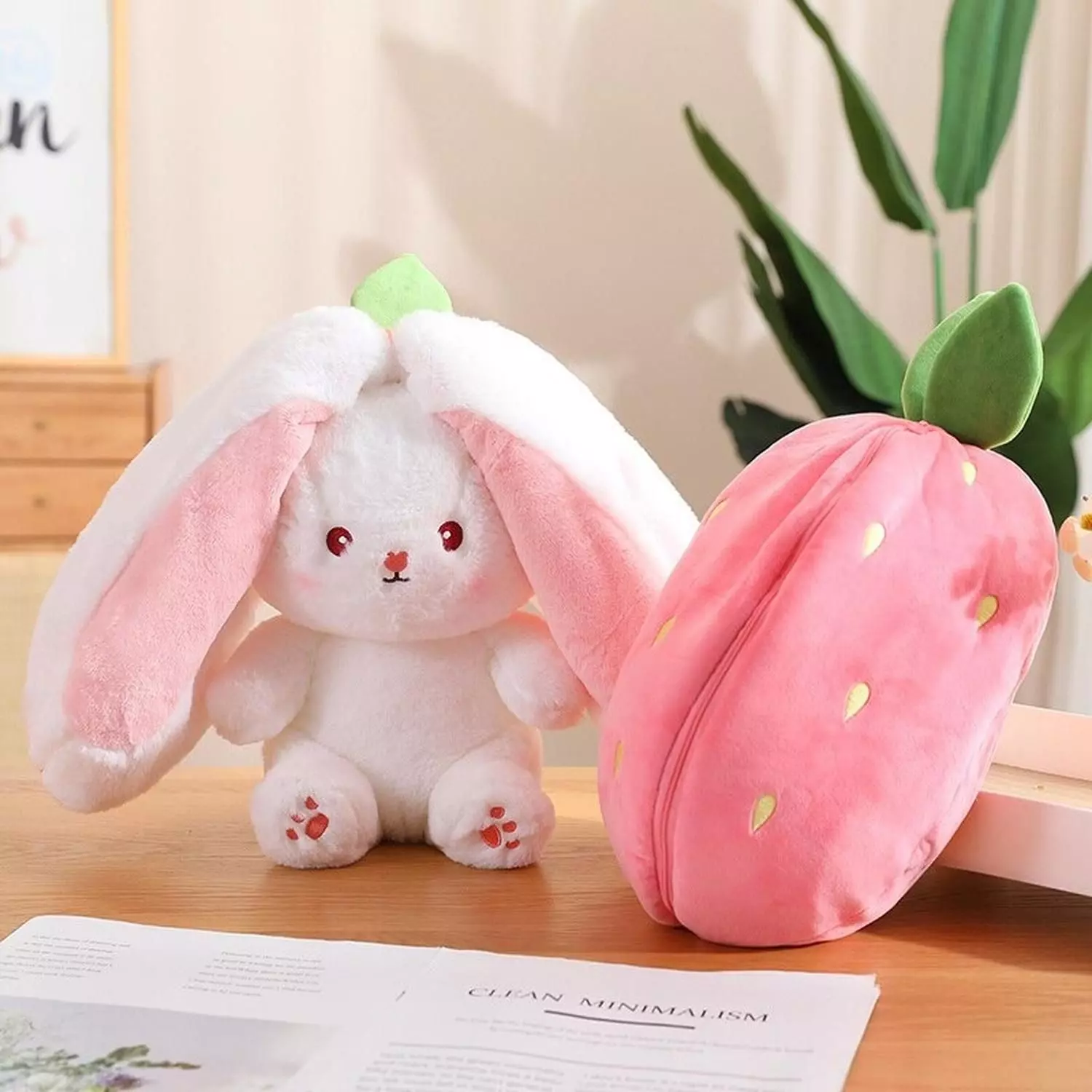 Conejo Peluche Trasnformable - Salmon - Zanahoria-8