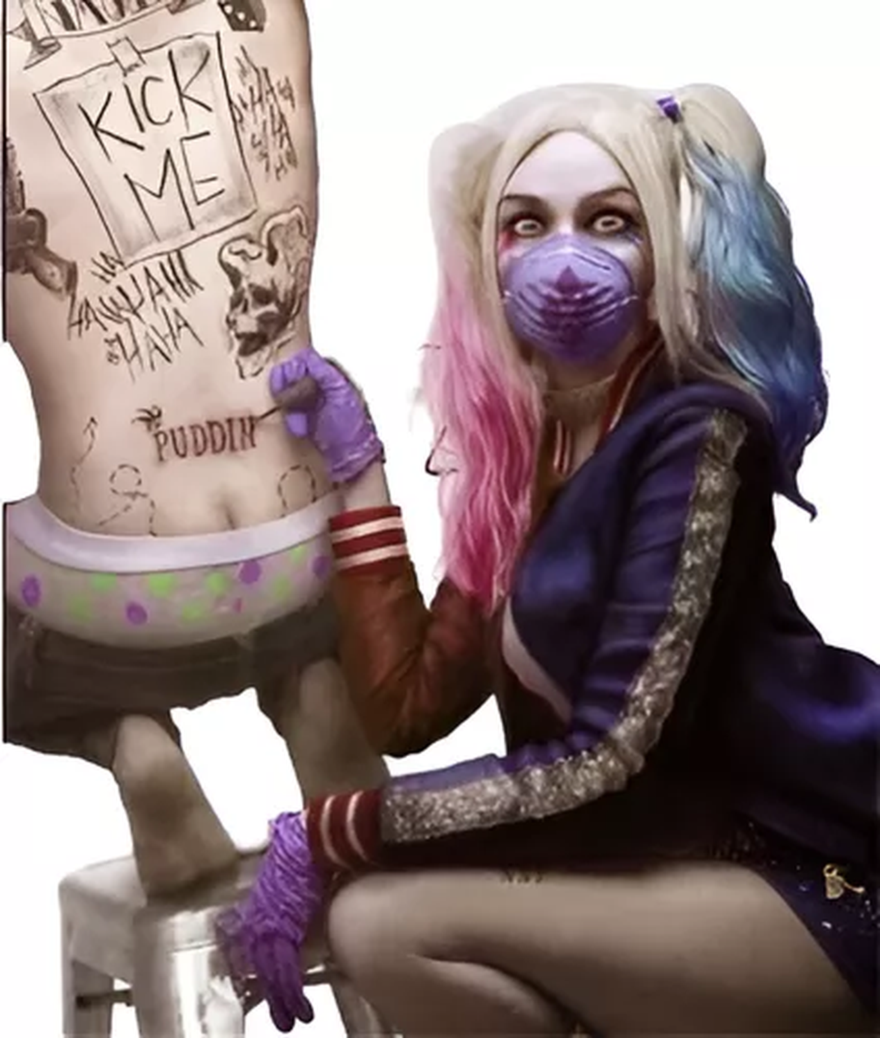Tatuaje Temporal Cosplay Joker - Guasón - Versión 1-4