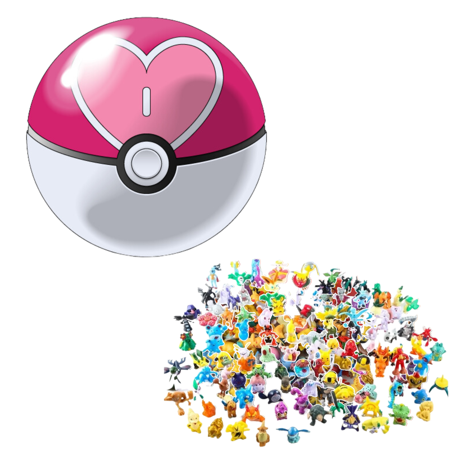 Pokebola con 24 figuras - Love Ball - Bola de amor-0
