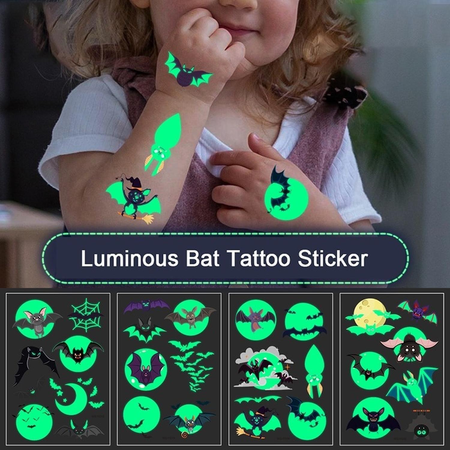 Tatuaje Fluorescente Murciélagos Y020-2