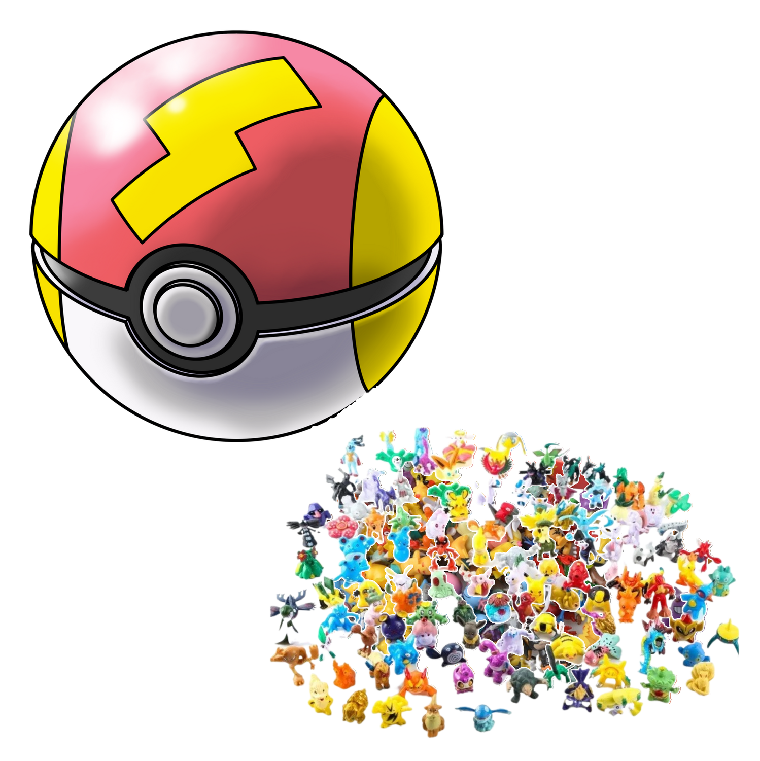 Pokebola con 24 figuras - Fast Ball - Bola rápida-0