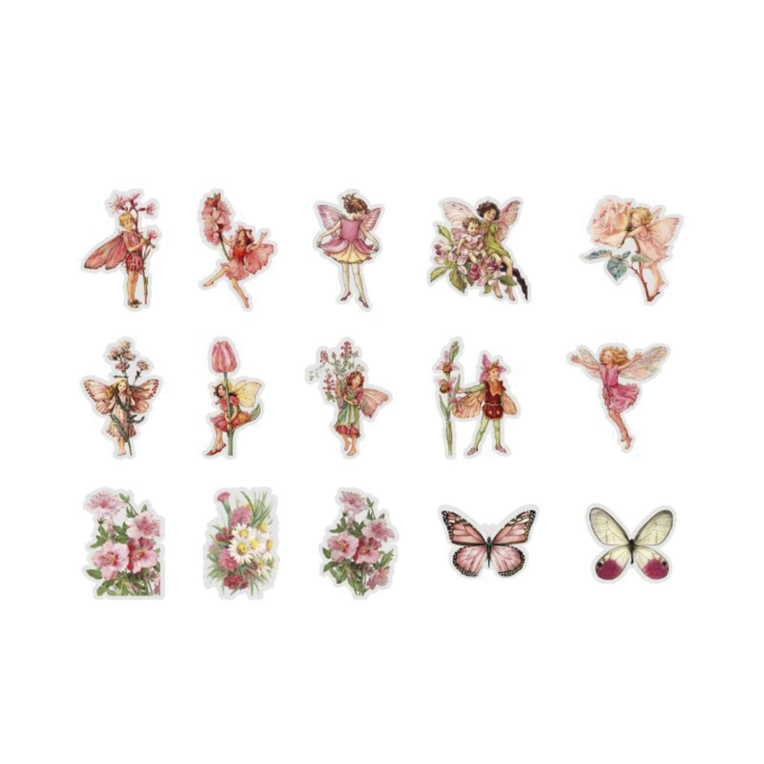 45 Sticker Scrapbook Diseños - Hadas - Tonos Rosa-1